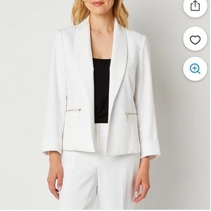 Brand New Black Label By Evan-Picone Suit Jacket Natural White Women’s size 16
